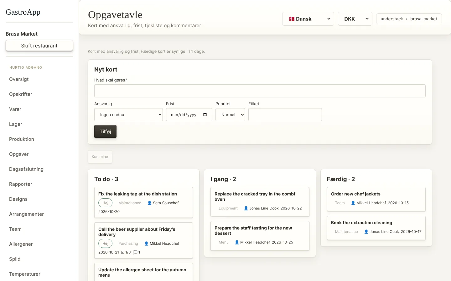 Opgavetavle