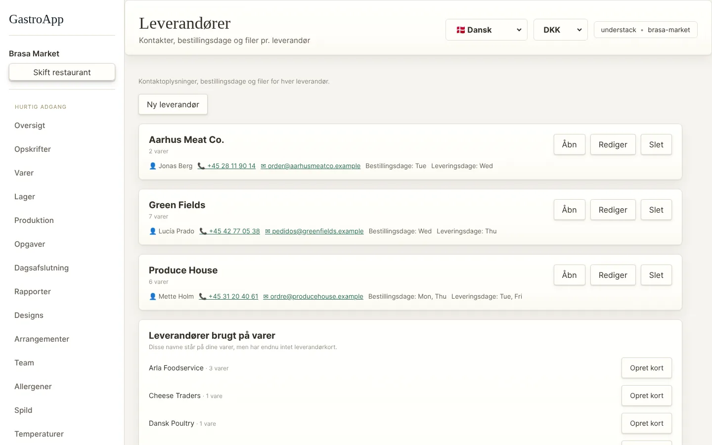 Leverandørsiden