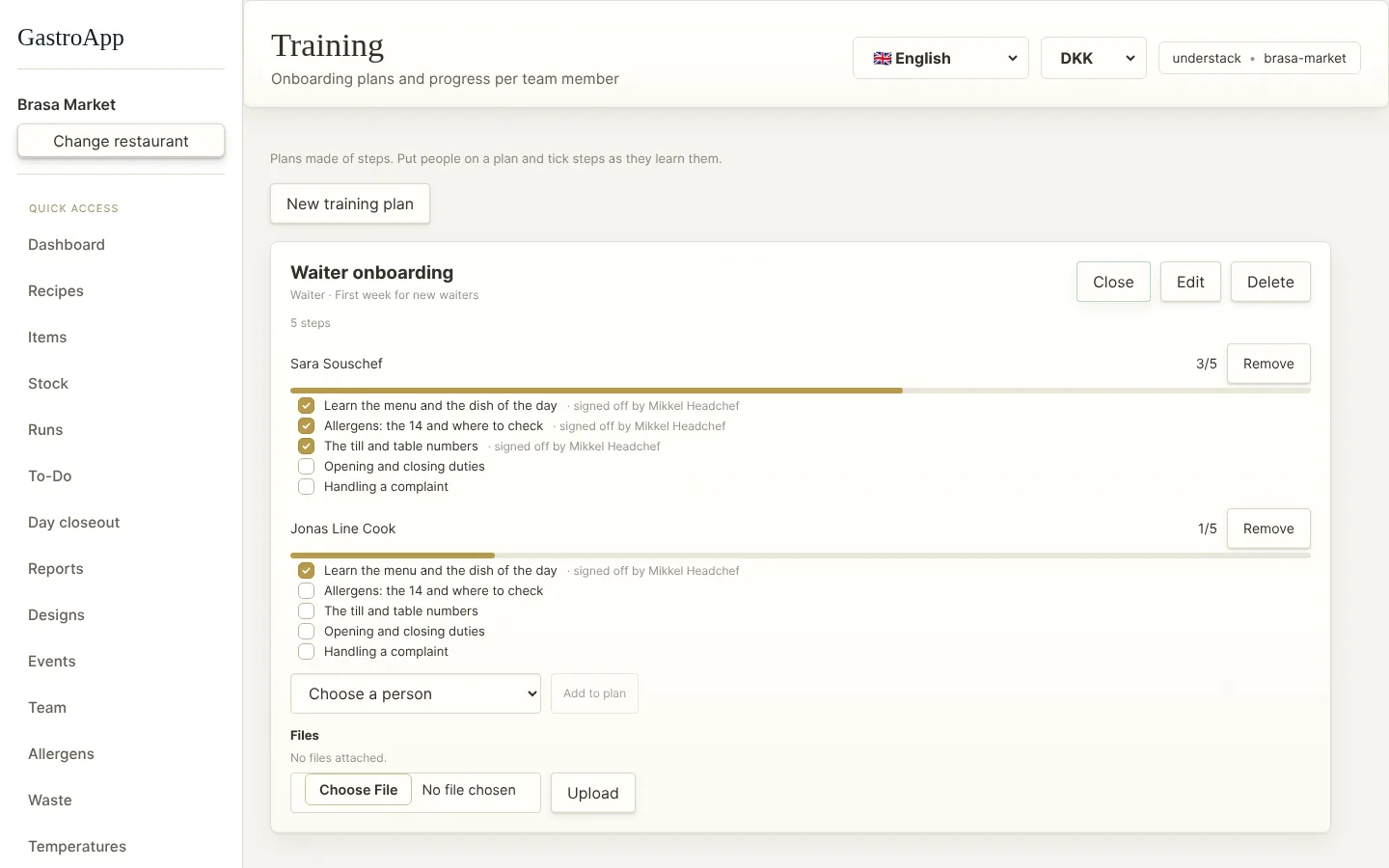 Training plans