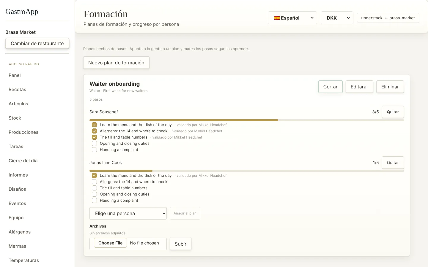Planes de formación